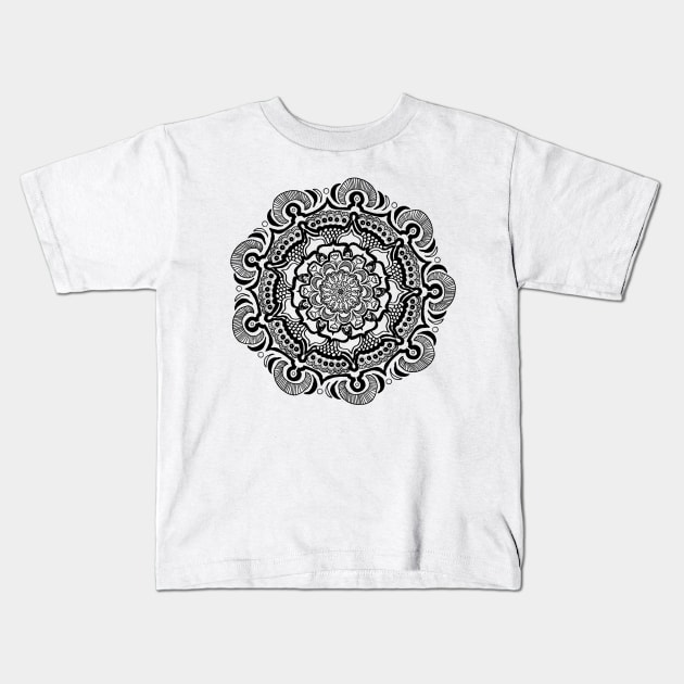 Mandala #9. Hearts and Flowers mandala. Kids T-Shirt by wiccked